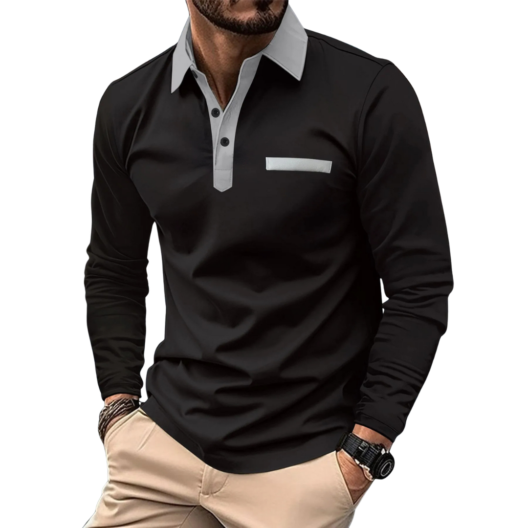 Lundra | Elegante polo bicolor con detalles en contraste