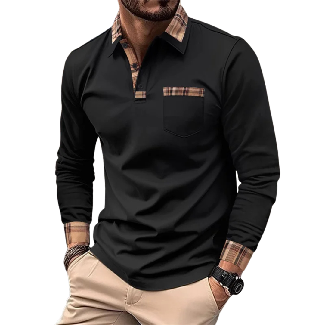 Donald | Polo De Lujo Con Detalles A Cuadros Para Hombre