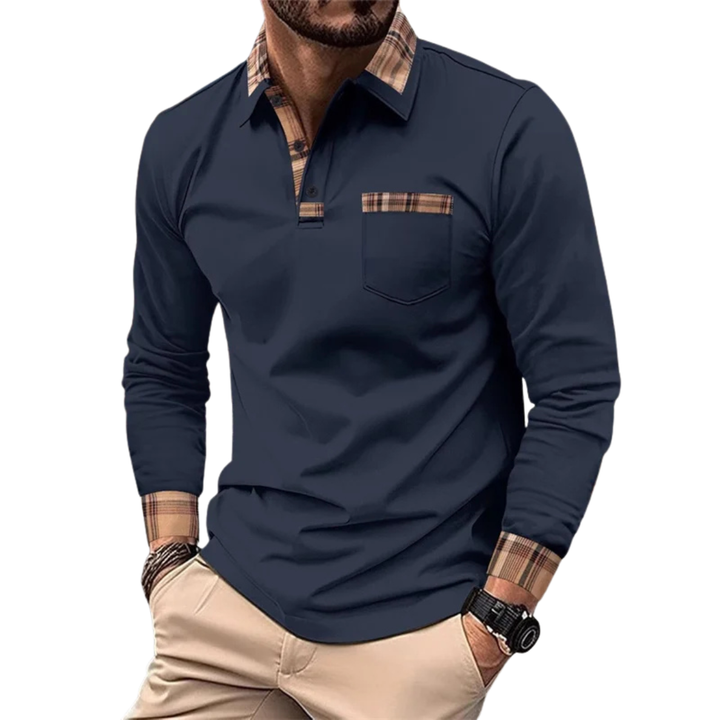 Donald | Polo De Lujo Con Detalles A Cuadros Para Hombre