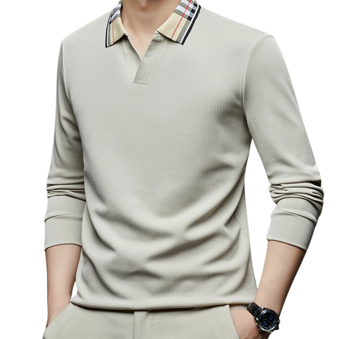 Lusia | Polo Elegante Con Cuello A Cuadros Para Hombre