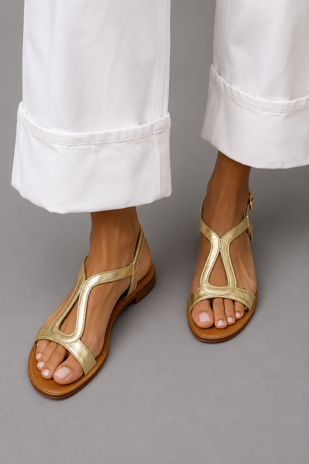 Julia | Sandalias Doradas De Verano