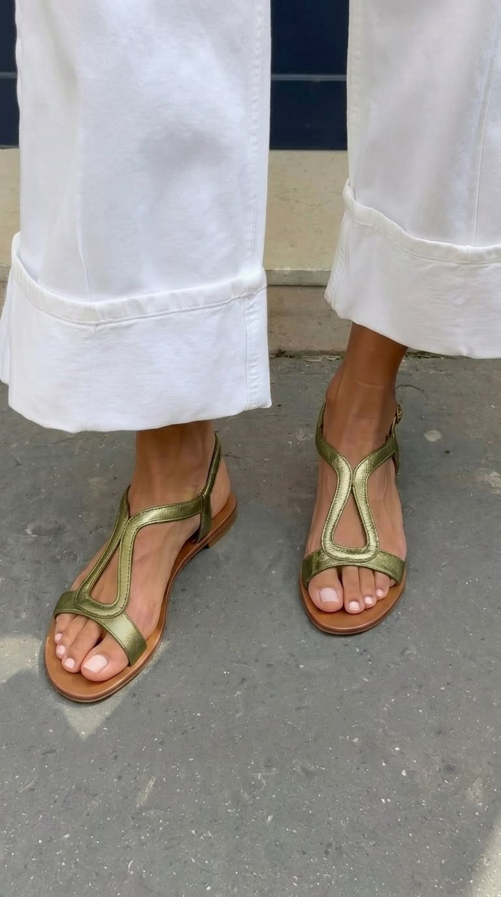 Julia | Sandalias Doradas De Verano