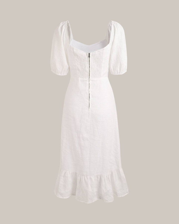 Alba | Vestido Midi Manga Abullonada