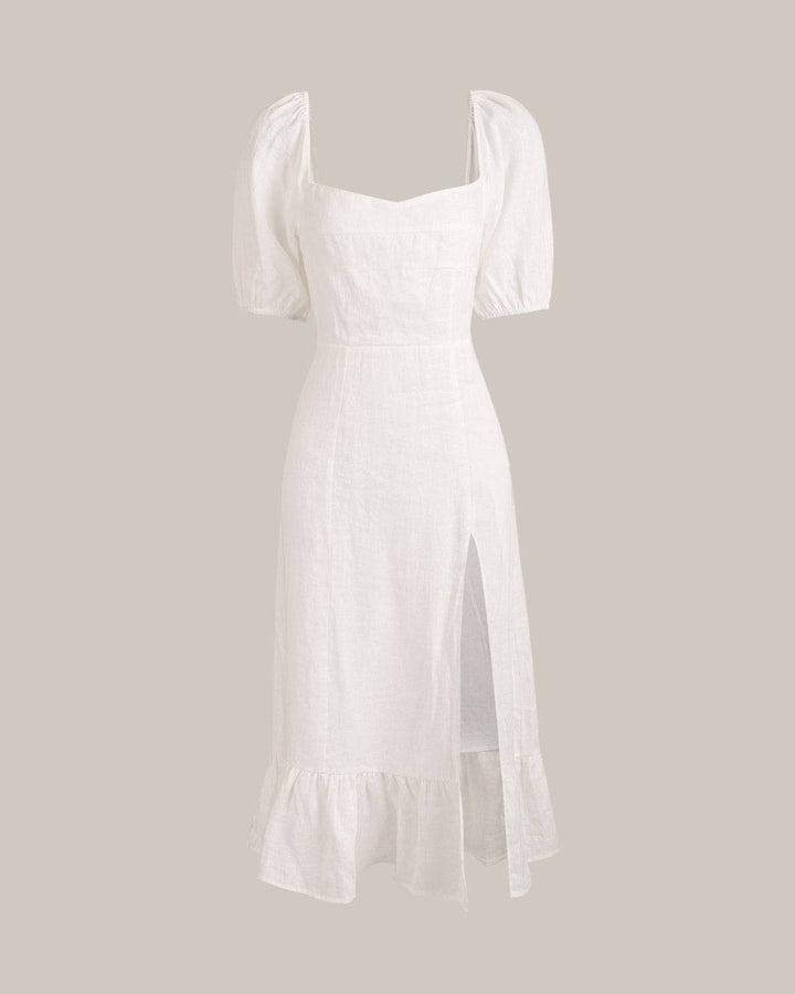 Alba | Vestido Midi Manga Abullonada